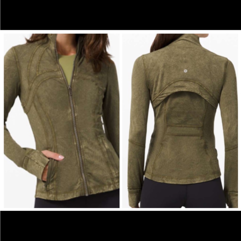 Lululemon Define Jacket *Ice Dye. Nulux, Ice Wash Moss Green size 6 EUC.